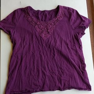 Laura Scott lacey beaded tee shirt large